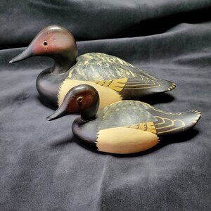 vintage hand painted Canvasback duck decoys primitive art